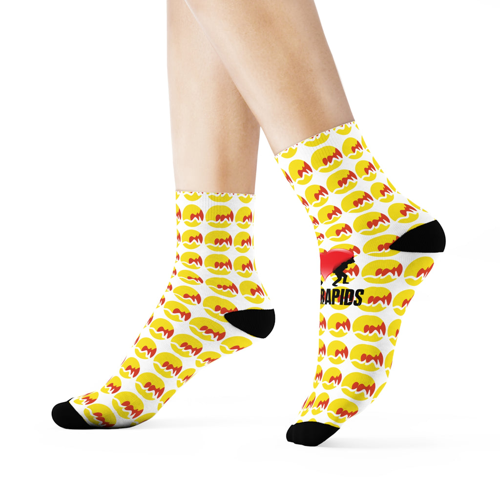Crew Socks — I  Grand Rapids Patterned Yellow Crew Socks