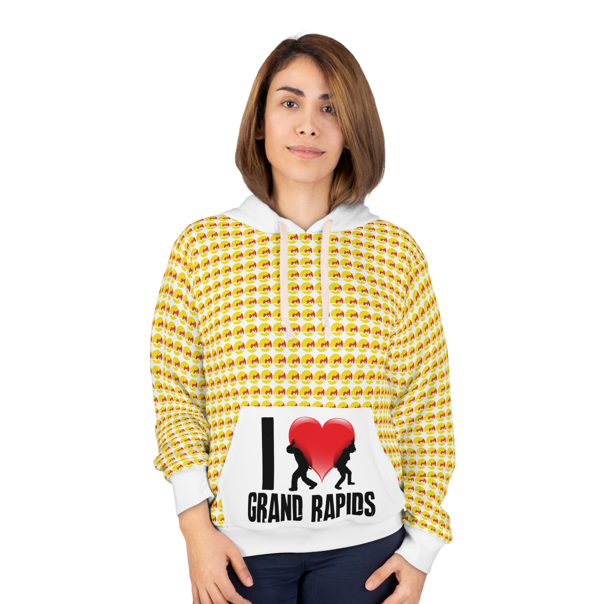 I  Grand Rapids Hoodie — Yellow Patterned Pullover for City Fans